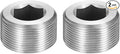 PATIKIL 2 Pcs 304 Stainless Steel Pipe Plug M33 x 1.5 Male Internal Hex Thread Socket Pipe Plug Hex Countersunk Pipe Fitting for Sealing Water Oil Gas Pipeline, Silver