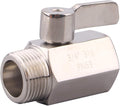 DERNORD 3/4 inch Stainless Mini Ball Valve NPT Female x Male Thread SUS316