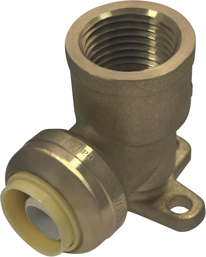 XFITTING Push Fit 1/2 Inch x 1/2 Inch Female NPT Elbow with Drop Ear, 5 Pieces