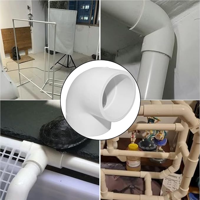 10PCS 1/2" 90 Degree Elbow PVC Pipe Fitting Adapter Coupling Connector Schedule 40 Slip (Socket x Socket) White Color