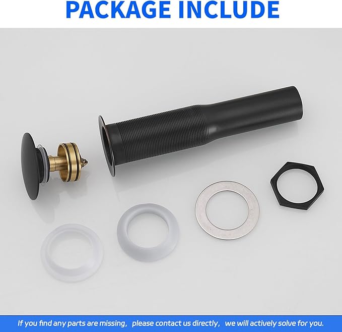 BWE One-Piece Bathroom Vessel Sink Drain Stopper Without Overflow Pop-Up Drain Assembly with Strainer for Bathroom Vessel Vanity Faucet Bathroom Solid Brass Oil Rubbed Bronze