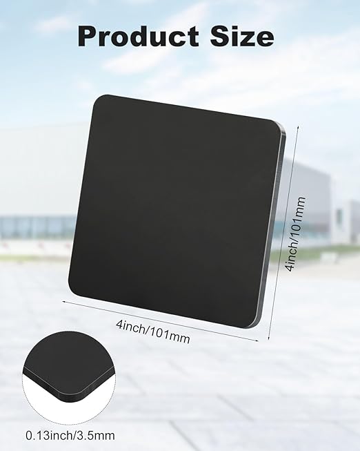 4 Pcs 1/8 Hot Rolled Steel Plates, 4in x 4in A36 Steel Base Plate, Square Weldable Metal Plates for Structural Support and Industrial Use