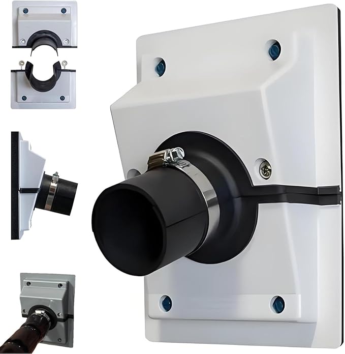 HVAC Wall Penetration & Line-Set Cover Kit, Split AC Line-Set Wall Cover Kit with A Soft Gasket, HVAC Walls Penetration Cover for Indoor & Outdoor Air Conditioner (White, Large) Aperture 2.36 inches