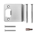 Extended Lip Strike Plate 2-1/2" x 2-1/4", Heavy Duty Version, Oversized Extra Wide Lip Door Latch Striker with Reinforced Torx/Star Screws & Bit(Satin Nickel, 1 Pack)