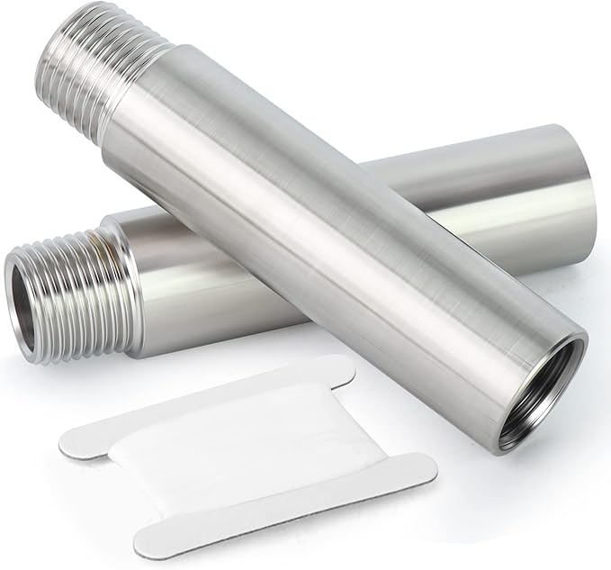 TAISHER 2PCS Stainless Steel Pipe Fittings, 1/4" NPT Male x 1/4" NPT Female Threaded, 4" Length Nipple Cast Pipe