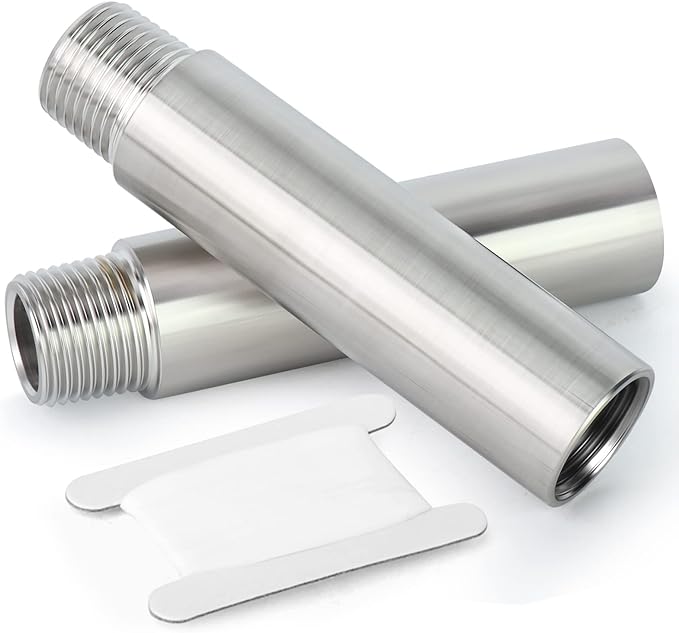 TAISHER 2PCS Stainless Steel Pipe Fittings, 1" NPT Male x 1" NPT Female Threaded, 4" Length Nipple Cast Pipe