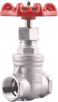 Heavy Duty Gate Valve - 3/4" NPT Stainless Steel Female x Female Thread Rotary Sluice Valve with Wheel Handle 200WOG For Water Oil Gas