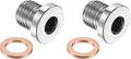 PATIKIL M12 x 1.5 Metric Pipe Plug Fitting, 304 Stainless Steel Internal Hex Head Socket Pipe Cap Adapter Connector with Copper Washer for Sealing Oil Gas Water