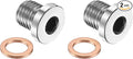 PATIKIL 2 Pcs M12 x 1.5 Metric Pipe Plug Fitting, 304 Stainless Steel Internal Hex Head Socket Pipe Cap Adapter Connector with Copper Washer for Sealing Oil Gas Water