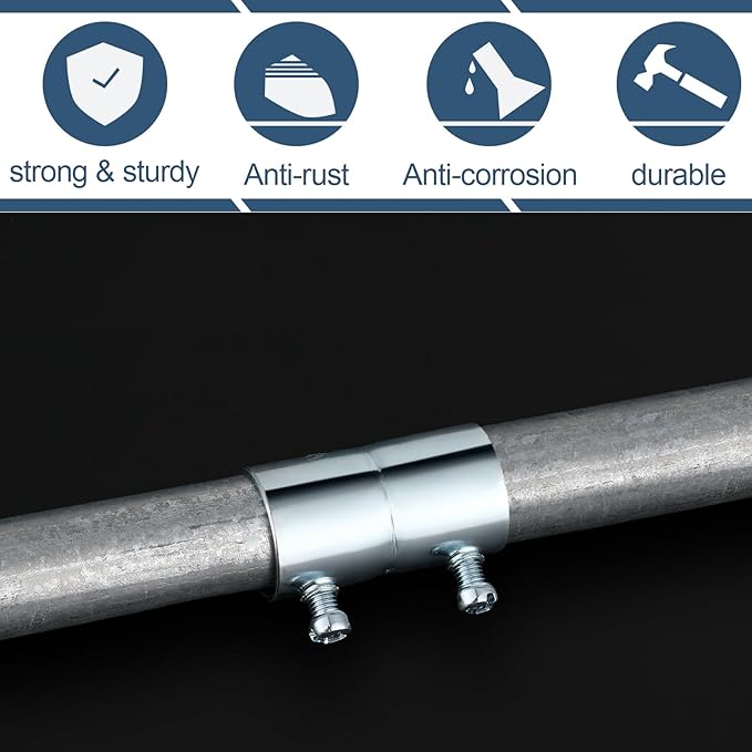 Gisafai 10 Pc 3/4 EMT Coupling Conduit Fittings Screw Coupling for 3/4 Inch Electrical Fittings Galvanized Steel EMT Conduit Screw Connector