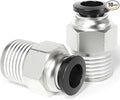 TAILONZ PNEUMATIC Male Straight 6mm Tube OD x 1/4 Inch NPT Thread Push to Connect Fittings PC6-N2 (Pack of 10)