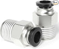 TAILONZ PNEUMATIC Male Straight 12mm Tube OD x 1/4 Inch NPT Thread Push to Connect Fittings PC12-N2 (Pack of 5)