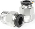 TAILONZ PNEUMATIC Male Straight 1/2 Inch Tube OD x 3/8 Inch NPT Thread Push to Connect Fittings PC-1/2-N3 (Pack of 10)