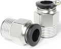 TAILONZ PNEUMATIC Male Straight 1/2 Inch Tube OD x 3/8 Inch NPT Thread Push to Connect Fittings PC-1/2-N3 (Pack of 2)