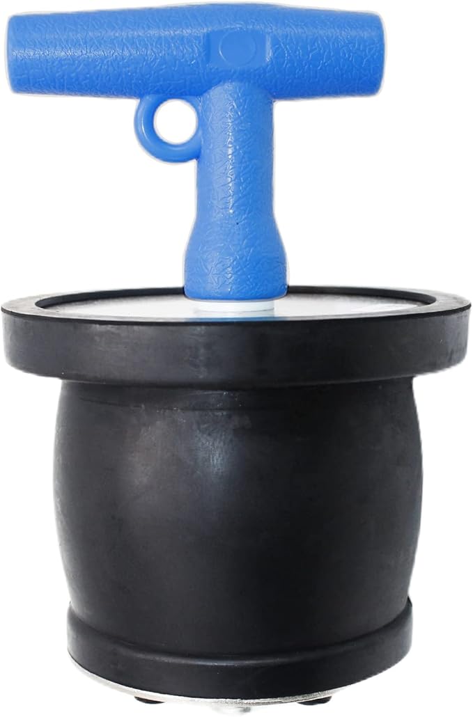 Mechanical Test, Seal, Cleanout Pipe Plug, 3-7/16 to 3-15/16 in Expansion Rubber Plug Cap Cover for Pressure, Leakage DWV Testing, Boat Handle Drain Plug with Galvanized Screw and Nut