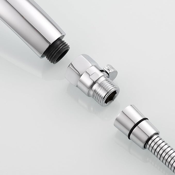 Shower Head Shut Off Valve - Matel Water Flow Control Valve Pressure Regulator G1/2 IPS Brass Shut off Valve, RV Hose Flow Restrictor for Handheld Shower or Bidet Sprayer, Chrome
