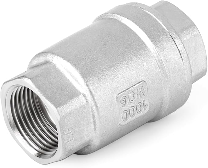 TAISHER 2PCS 304 Stainless Steel 1/2" NPT Female Vertical Check Valve，Backflow Prevention, One Way Spring Check Valves CF8 WOG 1000