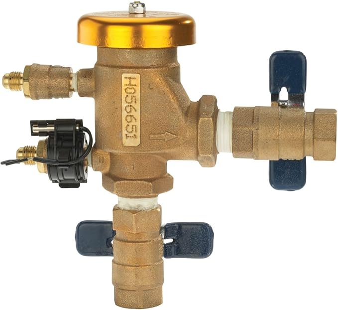 Febco 765 Series 1/2" Bronze Pressure Vacuum Breaker Backflow Preventer, Quarter Turn Shutoff, NPT Connections, Spring-Loaded Check Valves, Max Pressure 150 psi, Industrial Plant, Irrigation System