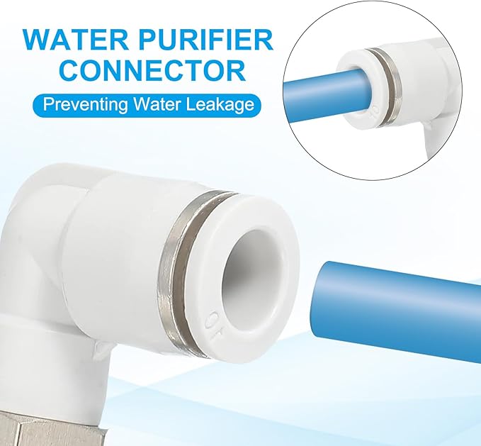 PATIKIL Push to Connect Fitting, 2 Pack Pneumatic Air Elbow Quick Connector 3/8"PT Male Thread x 10mm Tube 90 Degree Connect Tubing Elbow Air Tube Fitting Pneumatic Quick Adapter, White