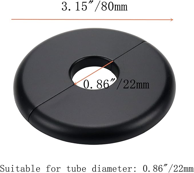 12 Pcs Wall Split Flange, ABS Round Self-Adhesive Escutcheon Plate Buckles Design for 0.86"/22mm Diameter Pipe