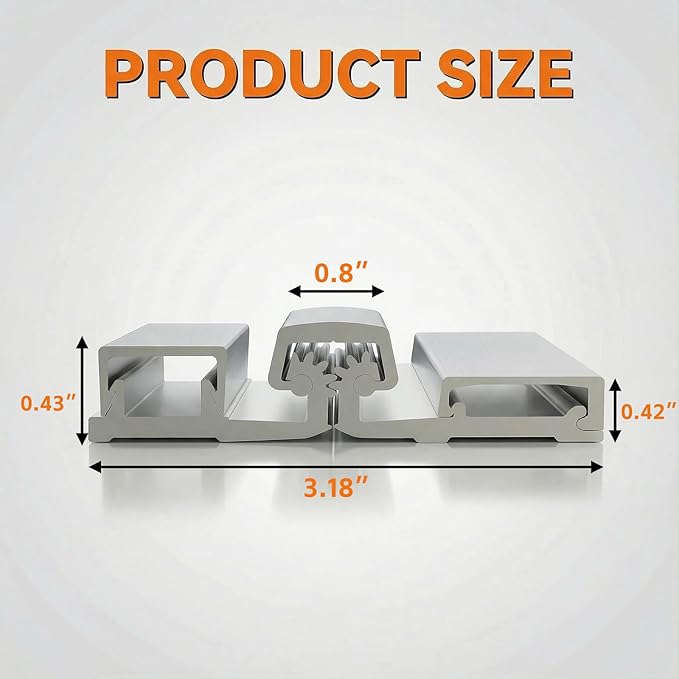 1 Pcs 83" Heavy Duty Continuous Geared Door Hinge, Full Surface Anodized Aluminum Continuous Y Hinge, Center Pivot Hinge, for Any Residential or Commercial Door, Silver