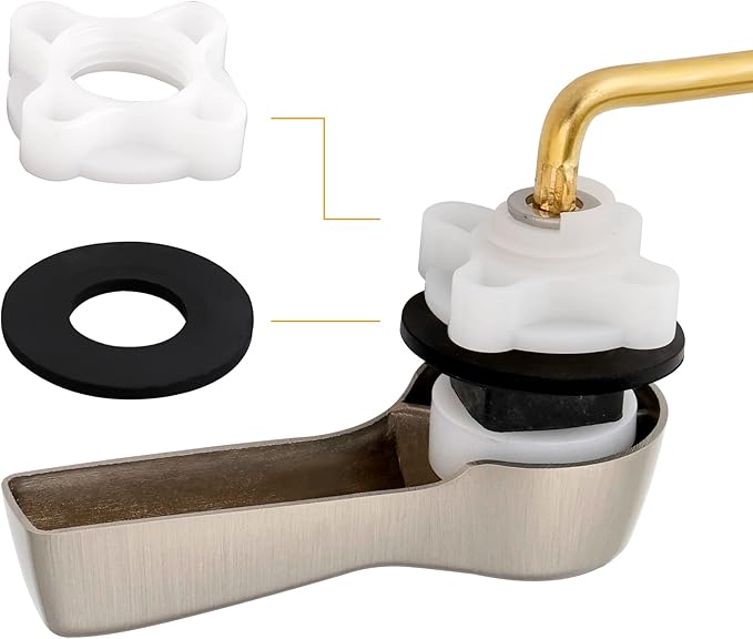 Hibbent 2 Pack Universal Metal Front Mount Toilet Handle Replacement Kit, Brass Toilet Flush Tank Lever with Stainless Steel Flapper Chains for Most Toilets, Brushed Nickel Finish
