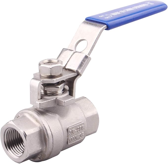 DERNORD Stainless Steel 304 Ball Valve, Full Port Heavy Duty for WOG with Locking Device (3/8" NPT)