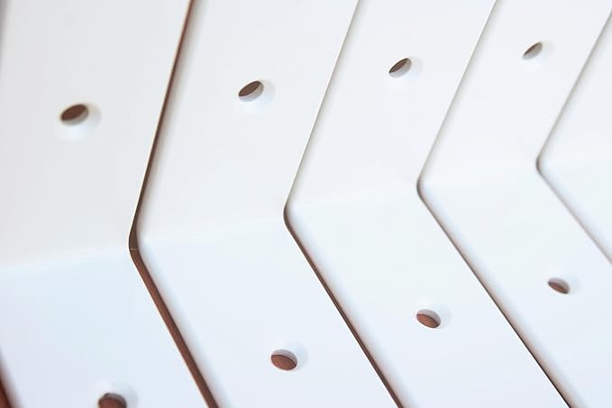 8 Pack - L 12" x H 8" x W1.5, 5mm Thick White L Shelf Bracket, Iron Shelf Brackets, Metal Shelf Brackets, Floating Shelf, Shelf Supports with Screws