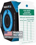 AccuformNMC 250 Tags by-The-Roll, Eyewash Station Inspection Tags with Record, US Made OSHA Compliant Eye Wash Tags, Waterproof PF-Cardstock, Resists Tears, 6.25"x3", TAR729