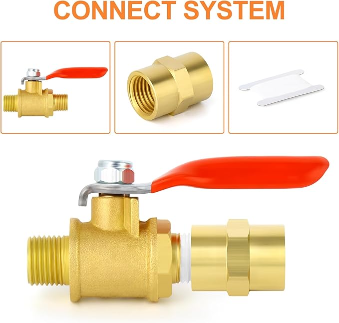GASHER 5PCS Brass Pipe Fitting, Brass Coupling, 1-Inch Female Pipe x 1-Inch Female Pipe