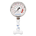 MEASUREMAN Lead-Free Glycerin Filled Reverse Osmosis Pressure Gauge, Purified Water Pressure Gauge, 2-1/2" Dial Size 1/4" Lower Mount, 0-220Psi/Mpa, with PU Tube Connection
