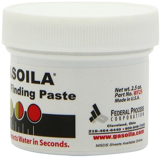 Gasoila Water Finding Paste - Fuel Water Detection Gasoline, Diesel, Kerosene, Petroleum | 2.5 oz Jar | Quick Color Change | Reliable & Easy to Use | Ideal for Fuel Storage Tanks & Non-Ethanol Fuel
