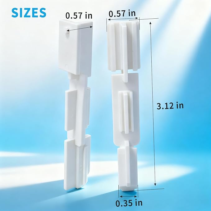2PCS Framed Sliding Shower Door Bottom Guide White Shower Door Guide for Glass Shower Door Systems Compatible Glass Doors Track Guide, Sliding Door Jamb Repair Kit Shower Door Parts Replacement