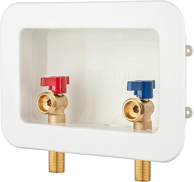 (1 Pack) Lidertik Washing Machine Outlet Box Sweat Thread with Center Drain, Inlet 1/2 inch Thread or Sweat x Outlet 3/4 inch Male Thread LI-XYJH-510-LK