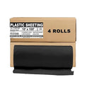 Aluf Plastics Black Plastic Sheeting - 4 Rolls of 10' x 100', 6 MIL Heavy Duty Gauge - Vapor and Moisture Barrier Sheet Tarp/Drop Cloth for Painting, Furniture Covers, Carpet Cover, Floor, Paint
