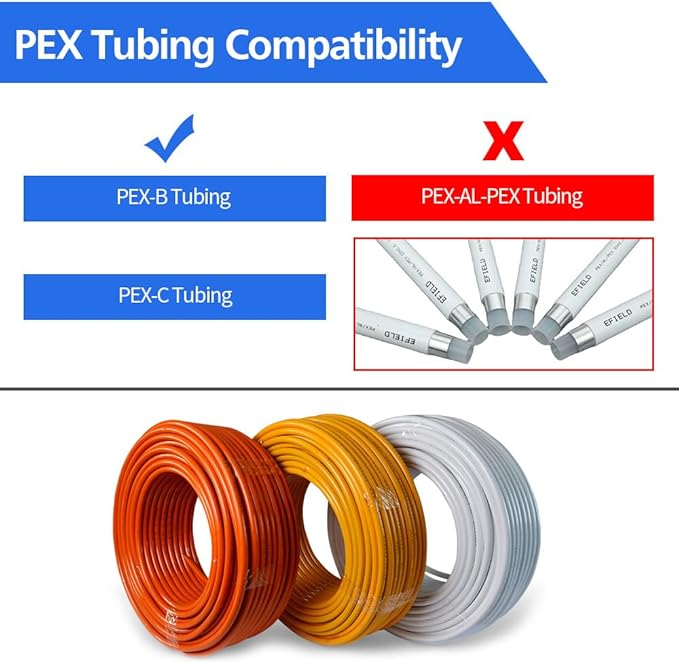 45pcs 1/2" PEX Fittings, Elbow TEE Straight Couplings Set, PEX Brass Crimp Fitting Combo with Tees, Elbows, Straights