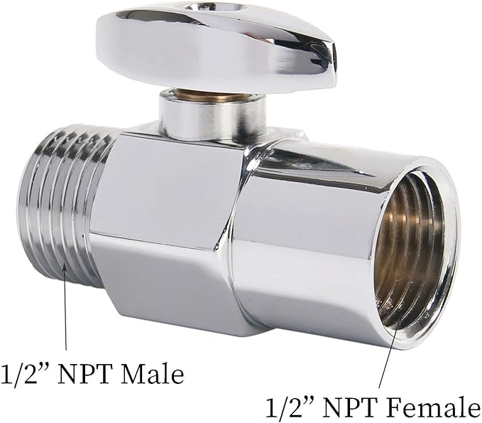 Watflow Water Shut Off Valve, Shower Head Water Saver, Shower Head Flow Restrictor, Shower or Garden Water Flow Control Valve 1/2"NPT…