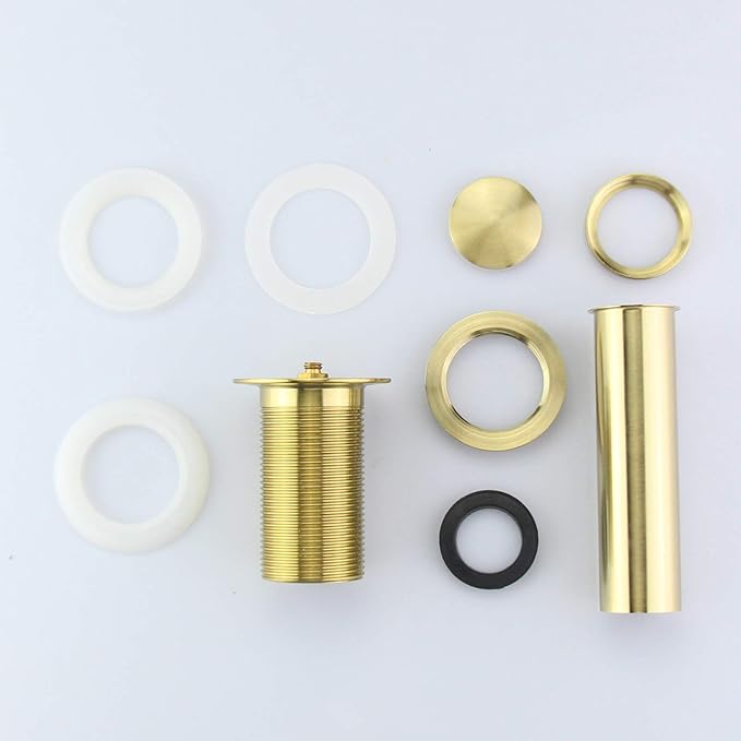 Bathroom Pop Up Sink Drain, Gold Vessel Vanity Sink Drain Stopper without Overflow