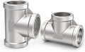 ChillWaves 304 Stainless Steel Pipe Fitting, Tee 1-1/2" x 1-1/2" x 1-1/2" NPT Female Thread Adapter(2-PACK)