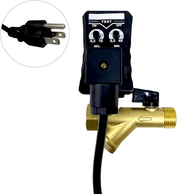 Electronic Auto Drain Valve G1/2" 1.6Mpa Automatic Drainer for Air tank or Air Dryer,AC 110V 50Hz with US Plug 2-way Direct-acting Drain Valve