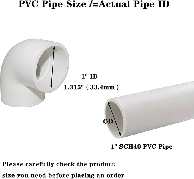 10PCS 1" 90 Degree Elbow PVC Pipe Fitting Adapter Coupling Connector Schedule 40 Slip (Socket x Socket) White Color