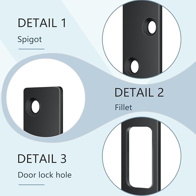 4 Pcs 6 Inch Door Strike Plate Security Latch Strike Stainless Steel Door Reinforcement Plate with Screws for Exterior Deadbolt Armor Heavy Duty Residential Use, Silver (Black)