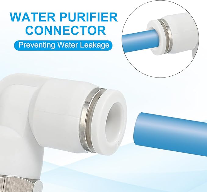 PATIKIL Push to Connect Fitting, 5 Pack Pneumatic Air Elbow Quick Connector 1/8"PT Male Thread x 8mm Tube 90 Degree Connect Tubing Elbow Air Tube Fitting Pneumatic Quick Adapter, White
