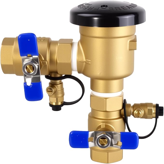 1" 720A Pressure Vacuum Breaker Assembly, 400PSI Heavy-Duty Brass Backflow Preventer Valve for Irrigation Systems, Lawn Sprinklers & Outdoor Water Lines, Prevent Backflow