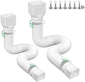 2 Pack Flexible Rain Gutter Downspout Extensions,Drain Downspout Extender,Gutter Extension Flexible,Down Spout Drain Extension Pipes,Extendable from 21 to 60 Inches (White)