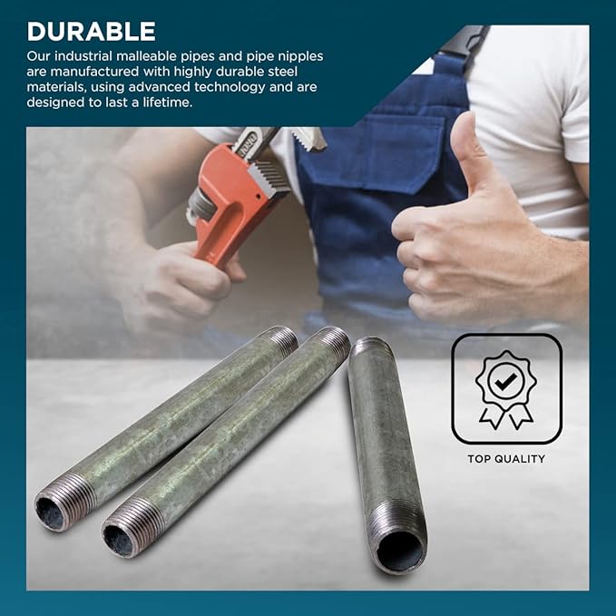 Supply Giant OQHM1411-4 Steel Nipple Pipe, 1/4'' x 11", Galvanized
