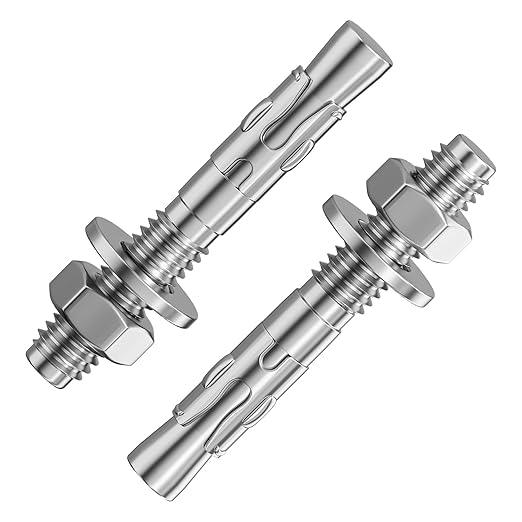 30Pcs 1/2x2-3/4 Inch Standard Fasteners for Heavy-Duty 304 Stainless Steel Wedge Anchors for Cement and Concrete