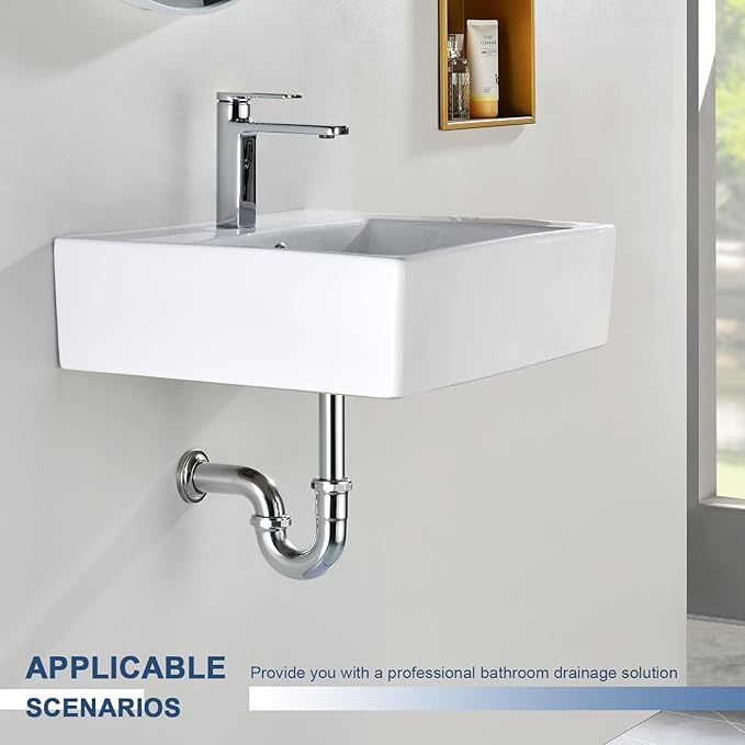 ZM Brass P-Trap Pipe with Clean Out Basin Sink Waste Kit with Reducing Washer 1-1/2'' 22GA