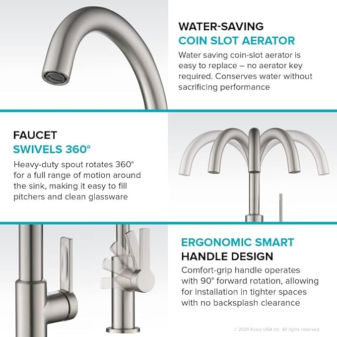 KRAUS Oletto Single Handle Kitchen Bar Faucet in Matte Black, KPF-2822MB