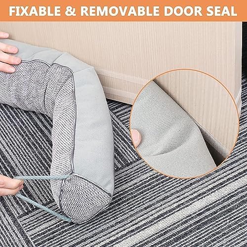 Triangle Under Door Draft Stopper Noise Blocker 30 Inches for Door Bottom Air Seal Insulation and Soundproof, Heavy Duty Weather Guard Snake Stripping, Gray